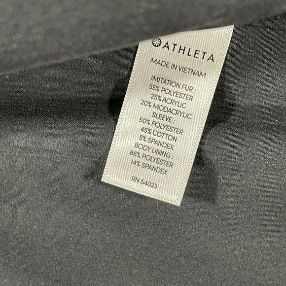 ATHLETA Women's Black Sherpa Jacket Size Medium Full Zip Fleece jacket - Picture 10 of 11